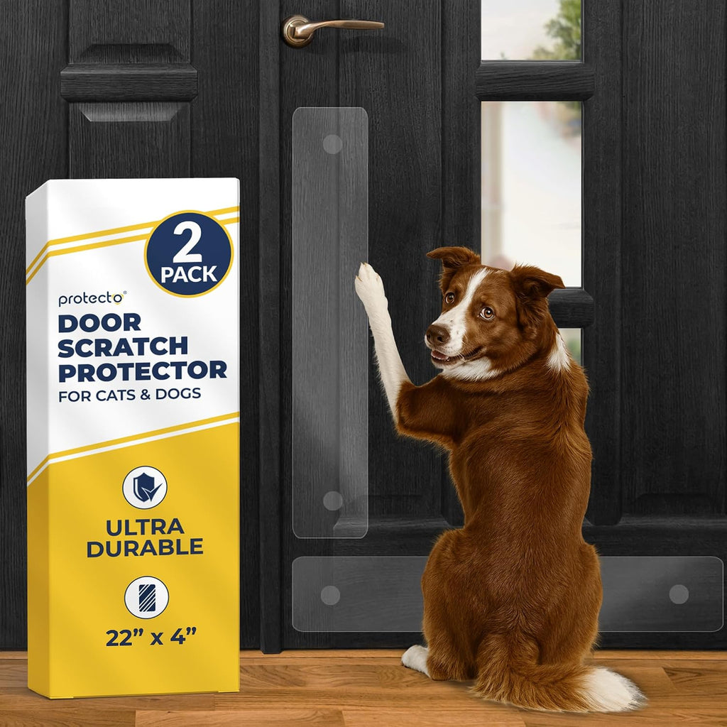 PROTECTO 2 Pack Heavy Duty Door Protector from Dog Scratching, 30 x 20" Clear Door Scratch Protector, Easy to Install on Window, Wall, Screen & Sliding Doors, Cat Scratch Guard for Indoors Outdoors - Image 15