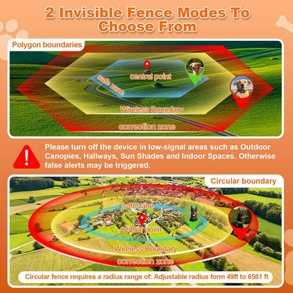 Waterproof rechargeable virtual dog fence collar highlighting the IPX7 protective casing design.