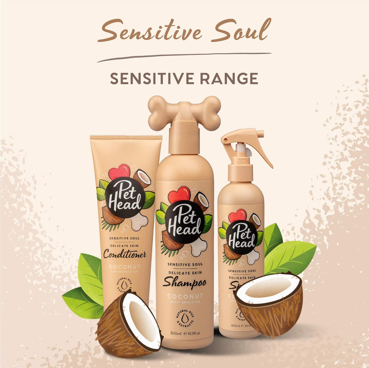 Pet Head imported USA premium pet care sensitive skin conditioner presentation