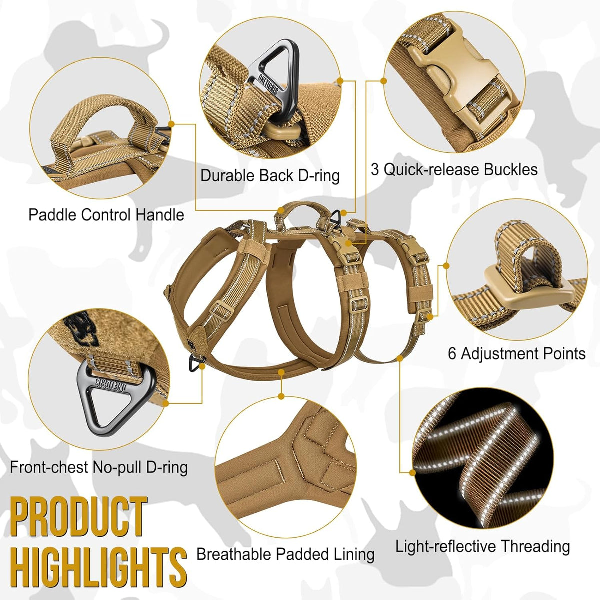 Side profile of OneTigris no pull dog harness on a medium dog