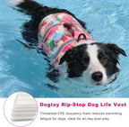 Pink flower pattern pet swimming vest for small medium and large dogs