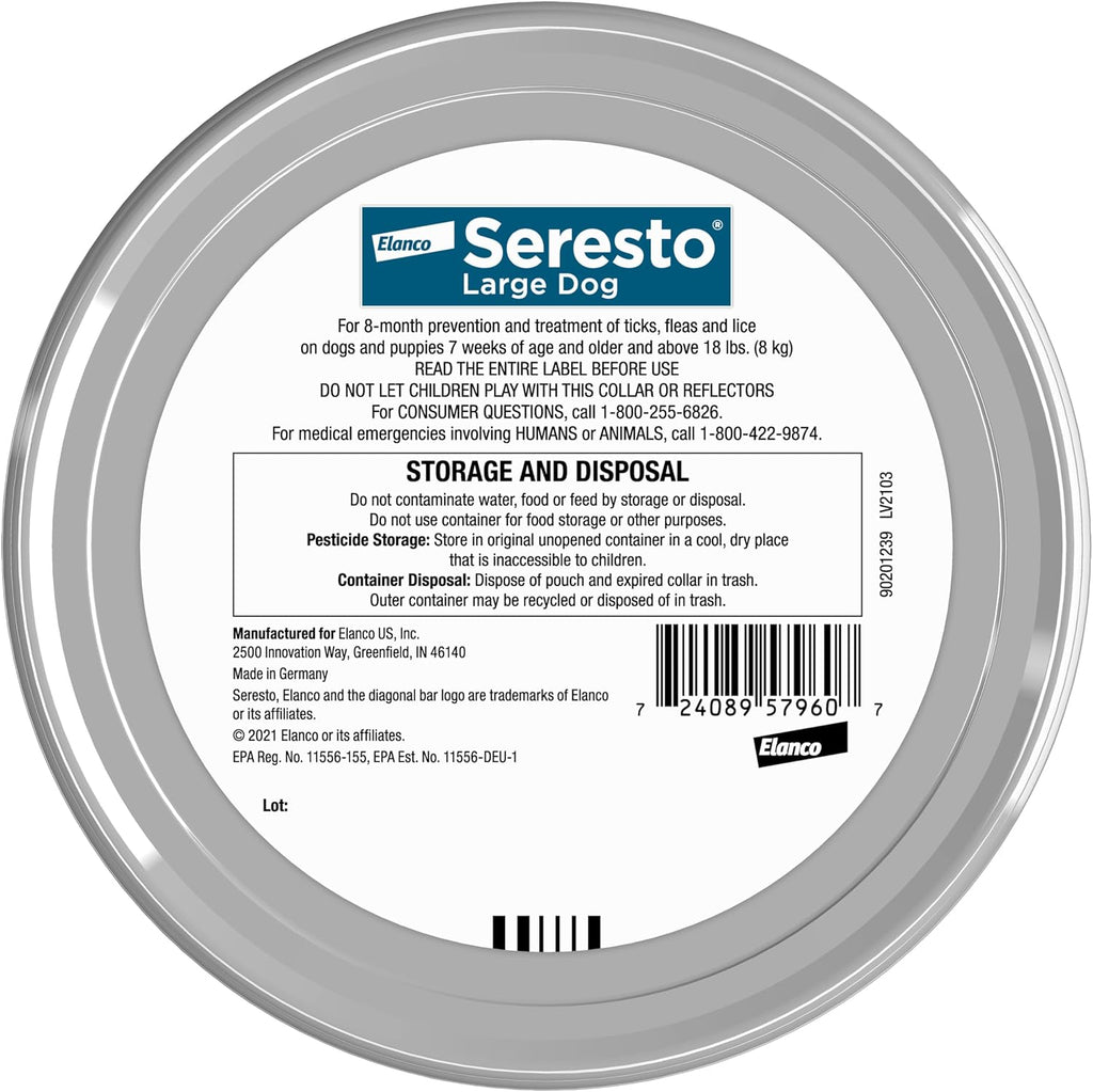 Authentic Seresto dog collar packaging