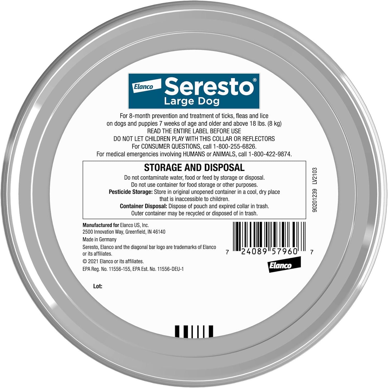 Authentic Seresto dog collar packaging