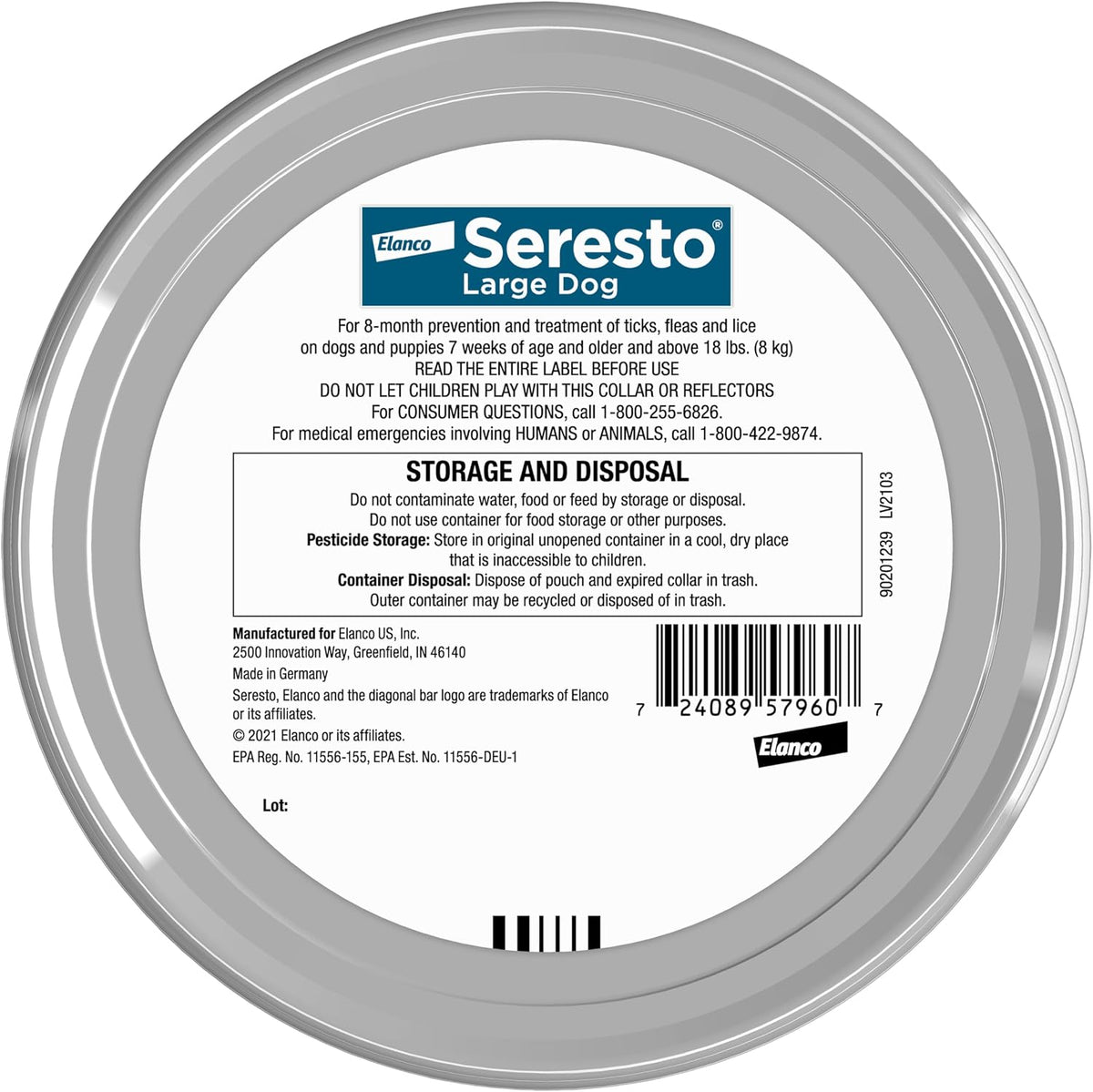 Authentic Seresto dog collar packaging