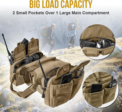 OneTigris tactical dog pack showing patch panels for personalization with moral tags