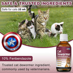 USA imported Netrca fenbendazole liquid dewormer for cats targeting roundworms and tapeworms