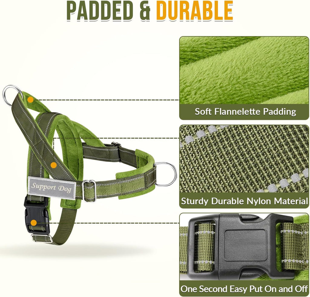 Lukovee green medium large breed dog vest with do not pet adhesive patch