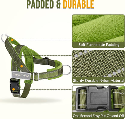 Lukovee green medium large breed dog vest with do not pet adhesive patch