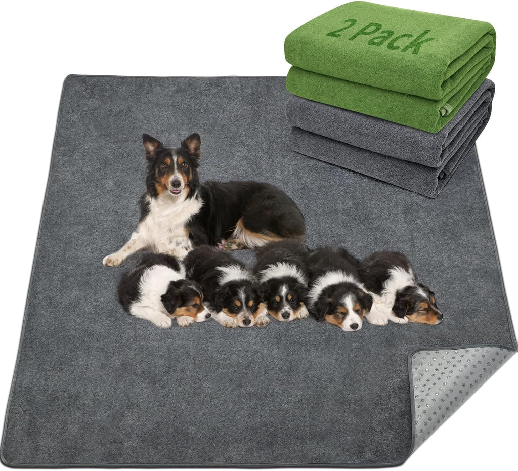 Folded Loobani reusable puppy mats for storage