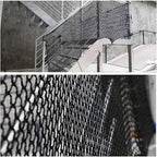 Close up view of knotless polyester mesh texture