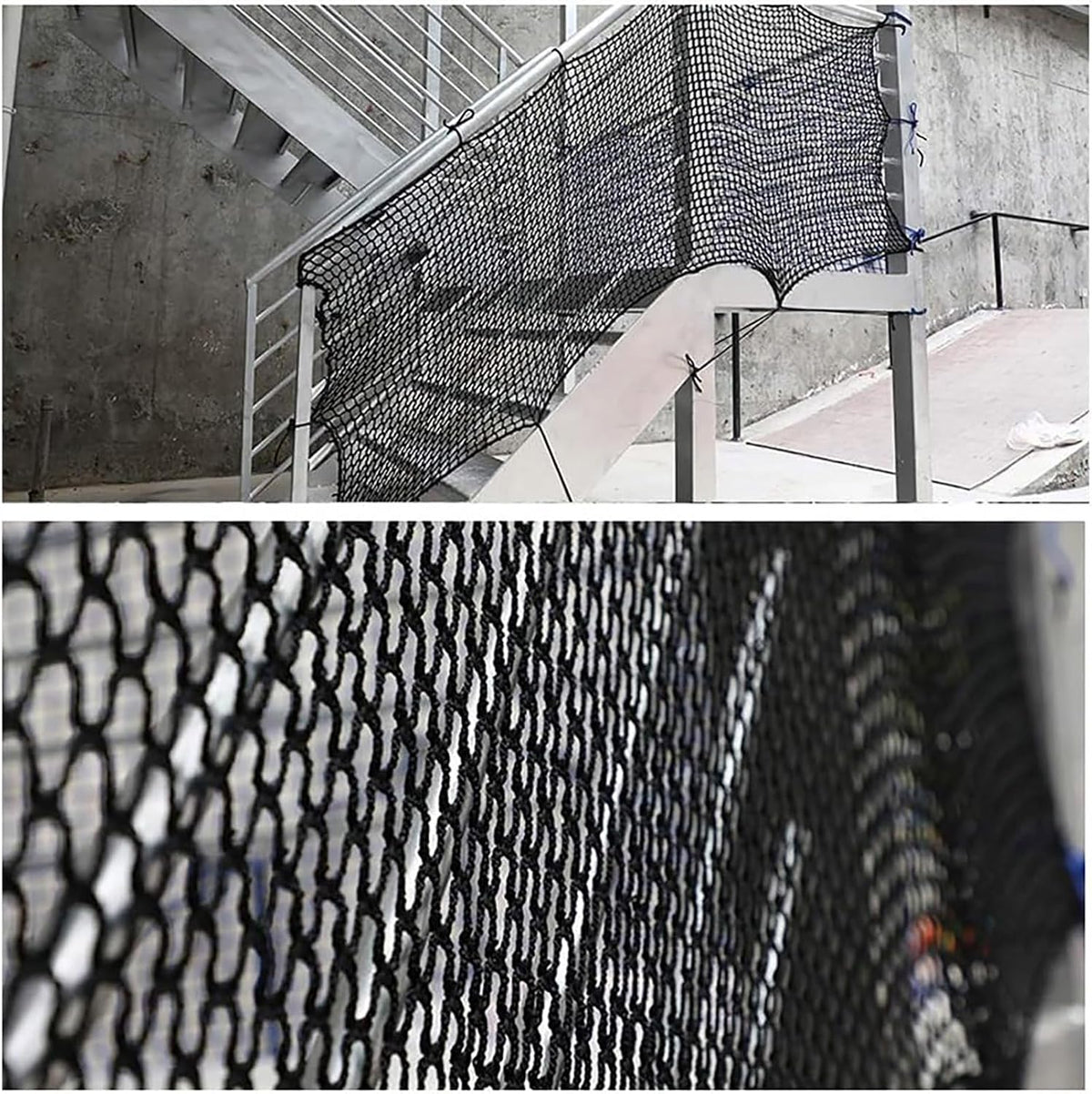 Close up view of knotless polyester mesh texture