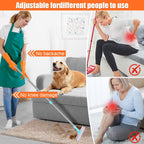 Rotatable head on carpet rake easily cleaning underneath a modern sofa