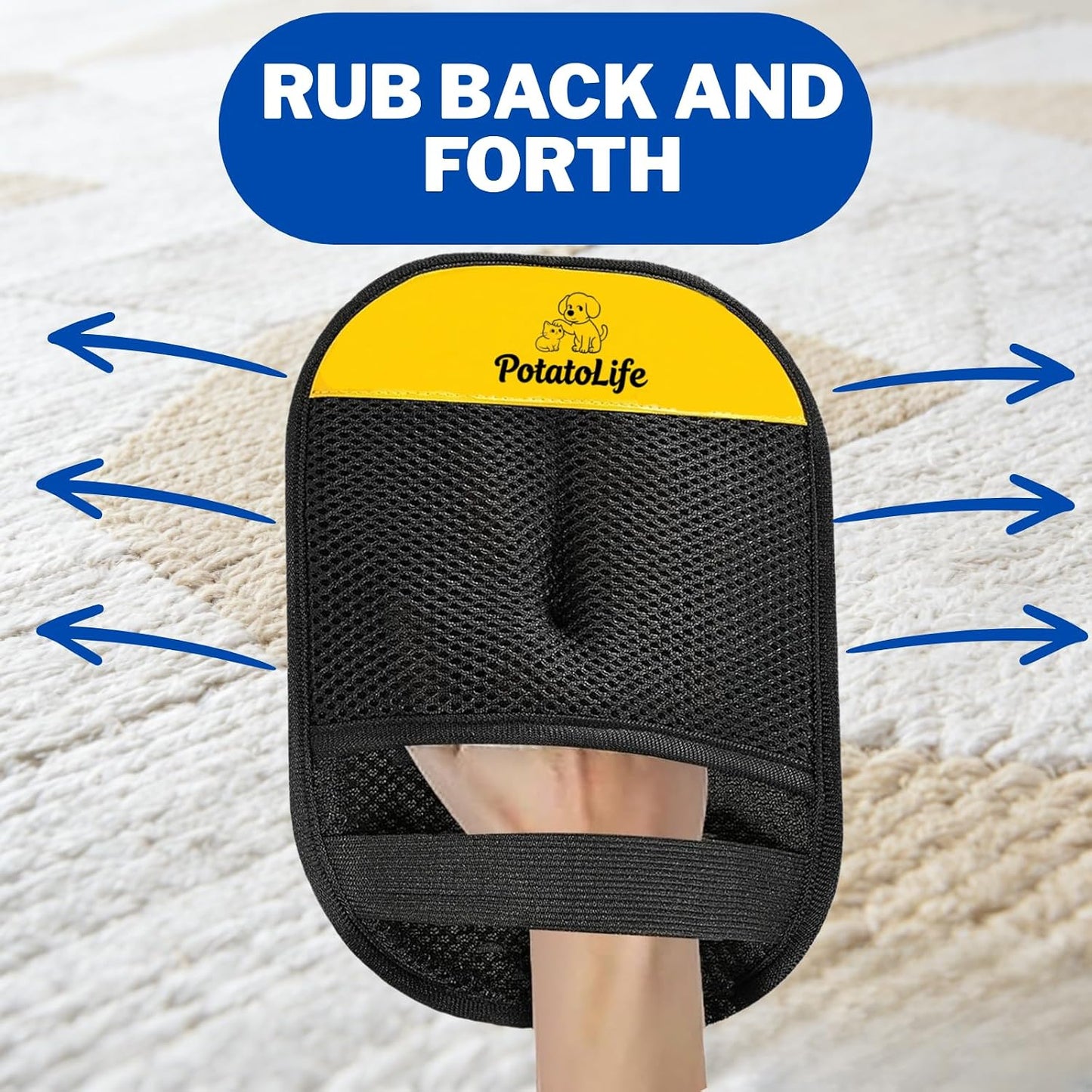 PotatoLife pet hair removal glove for cat grooming