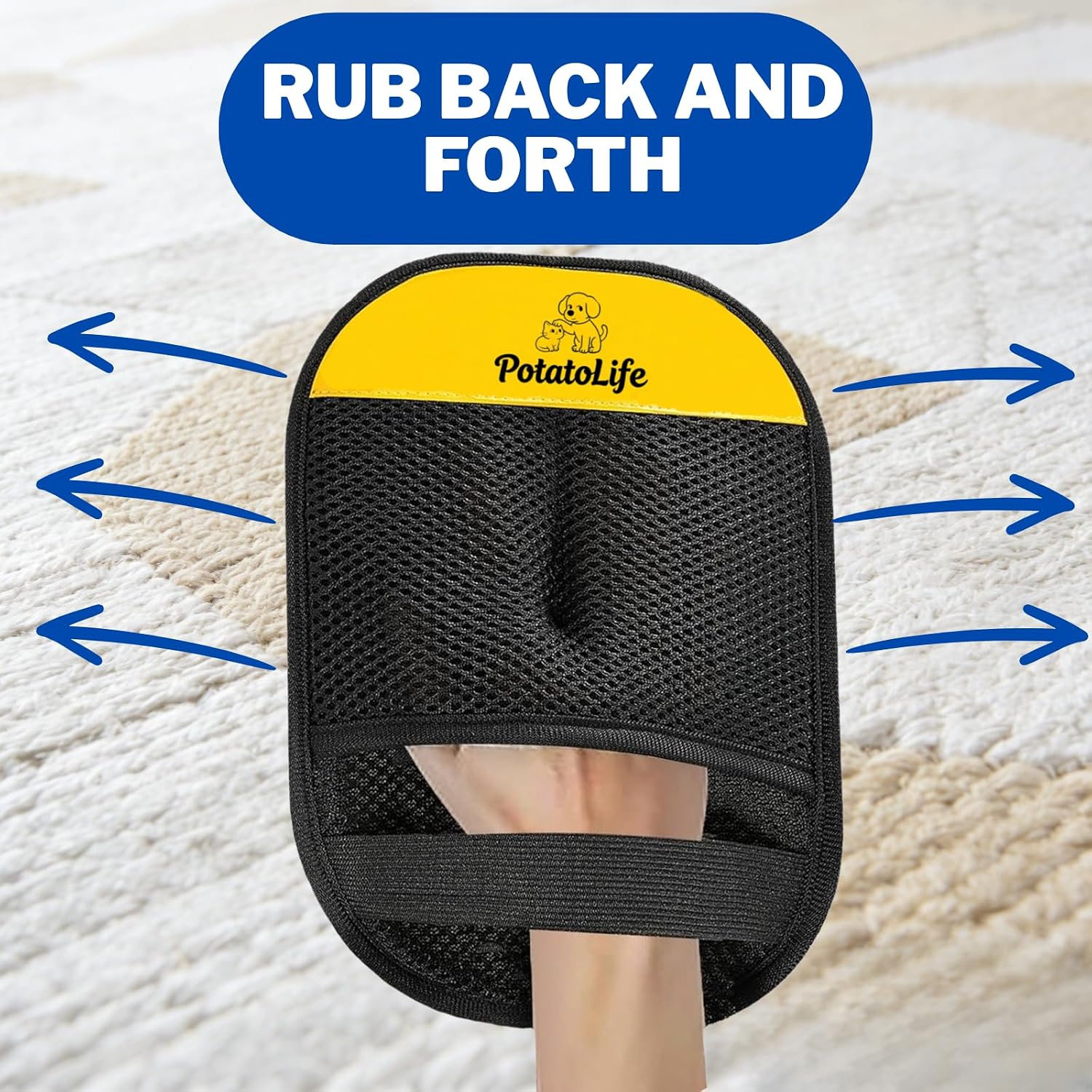 PotatoLife pet hair removal glove for cat grooming