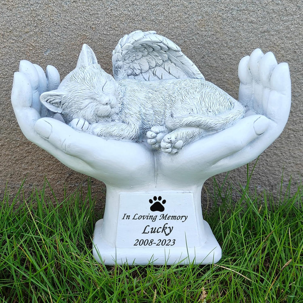 Personalized Garden Cat Memorial Stone - Peaceful Sleeping Kitten Angel Statue for Garden, Remembrance, cat memorial for graver and Loss - Pet Sympathy GiftCat Outdoor Memorial Gifts Gifts for Kitty - Image 9