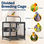VIVOHOME 19 Inch Wrought Iron Travel Bird Cage for Cockatiel Parakeets - Image 6