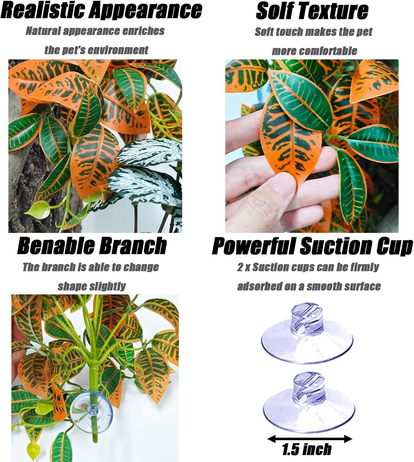 Gecko habitat decoration with hanging plant vines