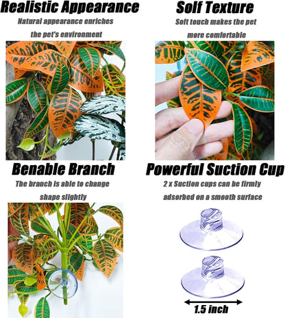 Gecko habitat decoration with hanging plant vines