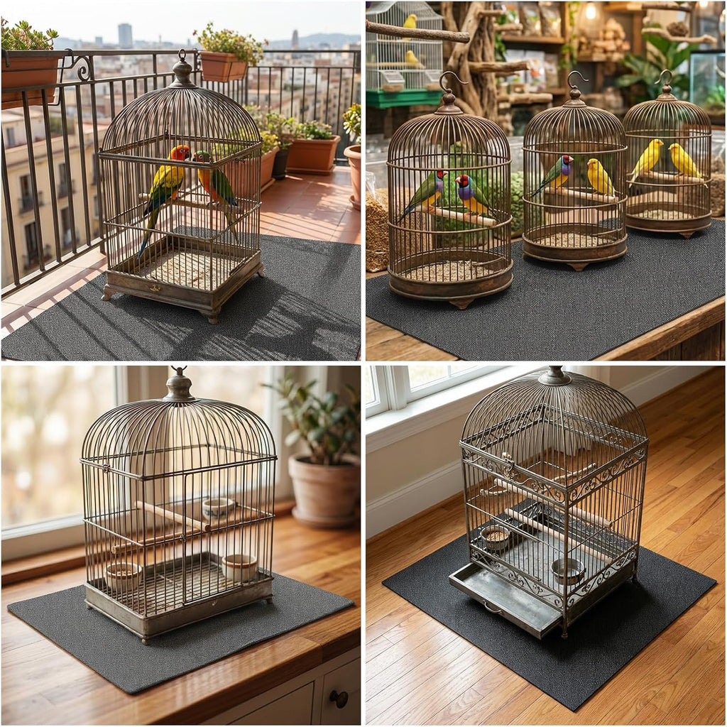 Foldable protective mat for indoor animal enclosures