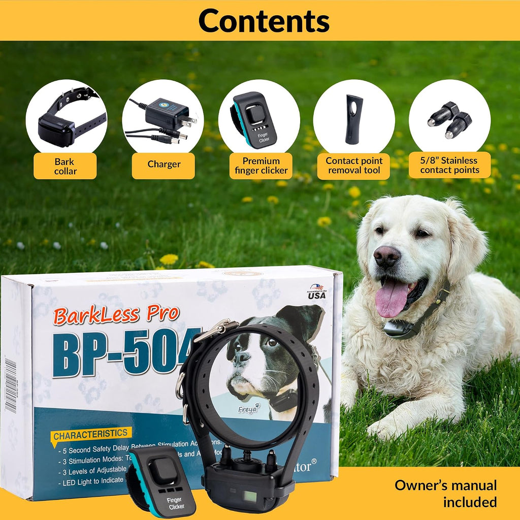 Educator BarkLess Pro packaging and included training clicker