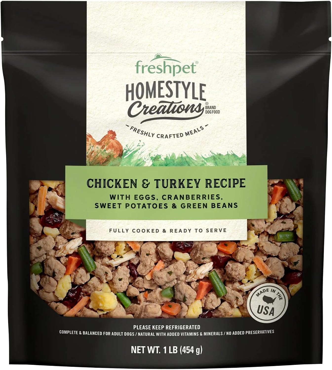 Freshpet Homestyle Creations chicken and turkey recipe packaging