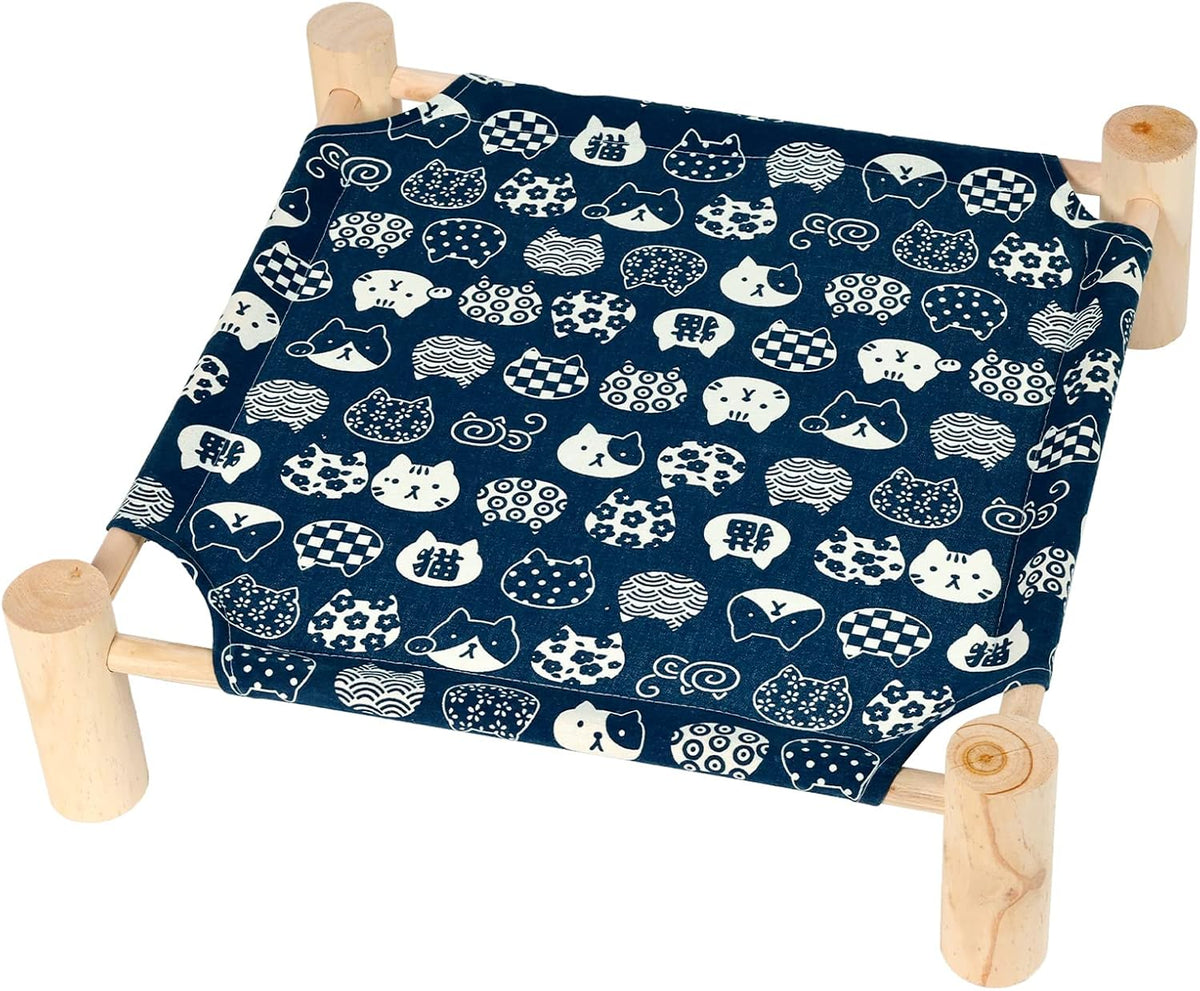 Patas Lague Cat and Dog Hammock Bed for Small Dogs, Brethable Wooden Cat Pet Rabbit Elevated Cooling Outdoor Bed Cots Furniture for Summer Monstera Leaf - Image 9