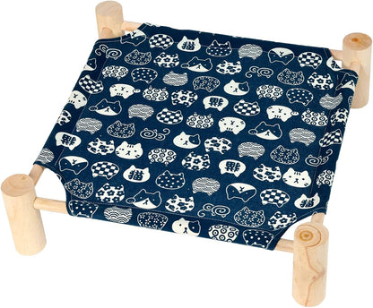 Patas Lague Cat and Dog Hammock Bed for Small Dogs, Brethable Wooden Cat Pet Rabbit Elevated Cooling Outdoor Bed Cots Furniture for Summer Monstera Leaf - Image 9