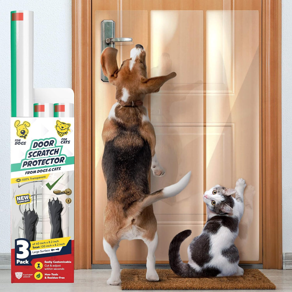 Panther Armor 3-Pack Door Protector front view for dog scratching