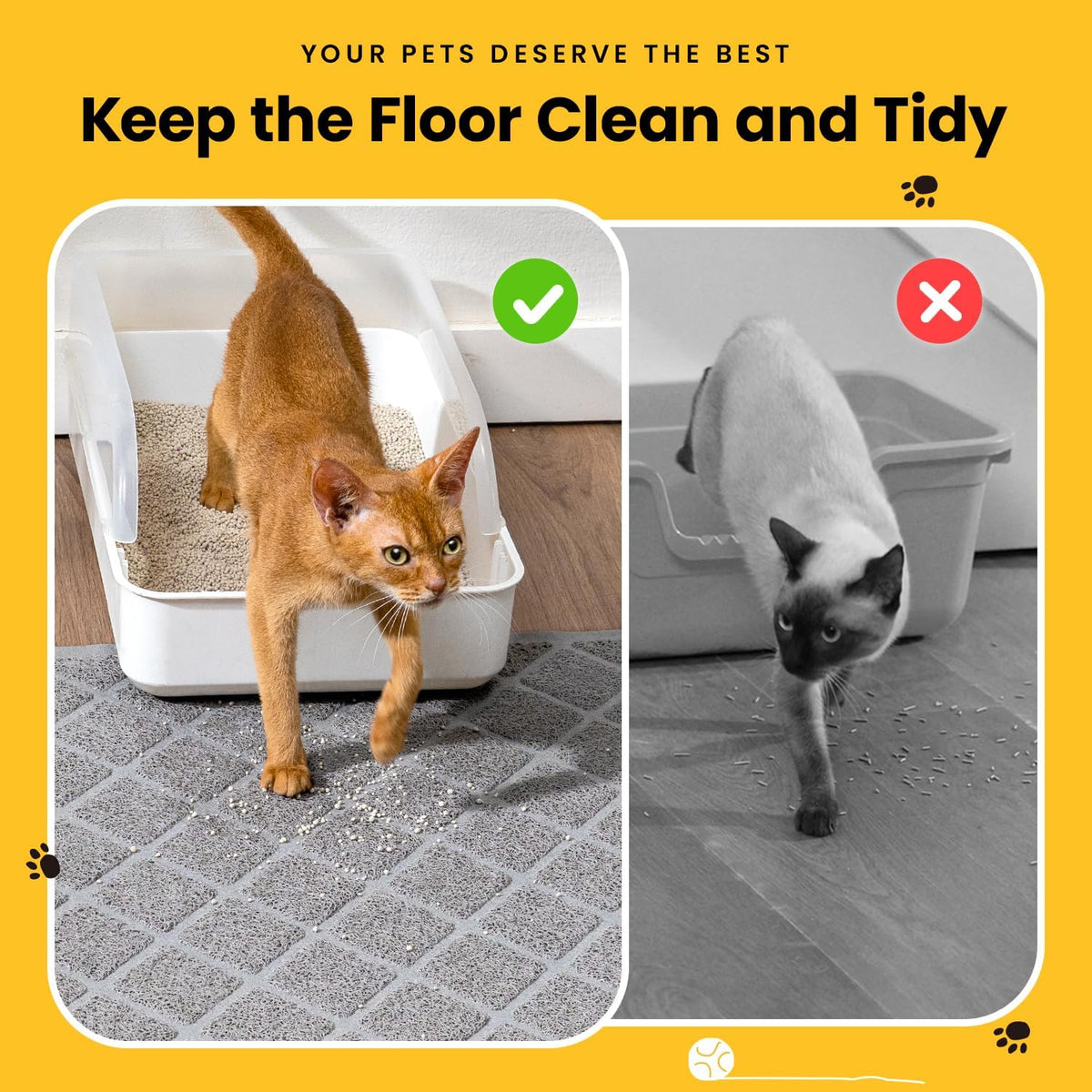 Cat stepping onto the soft grey scatter control mat.