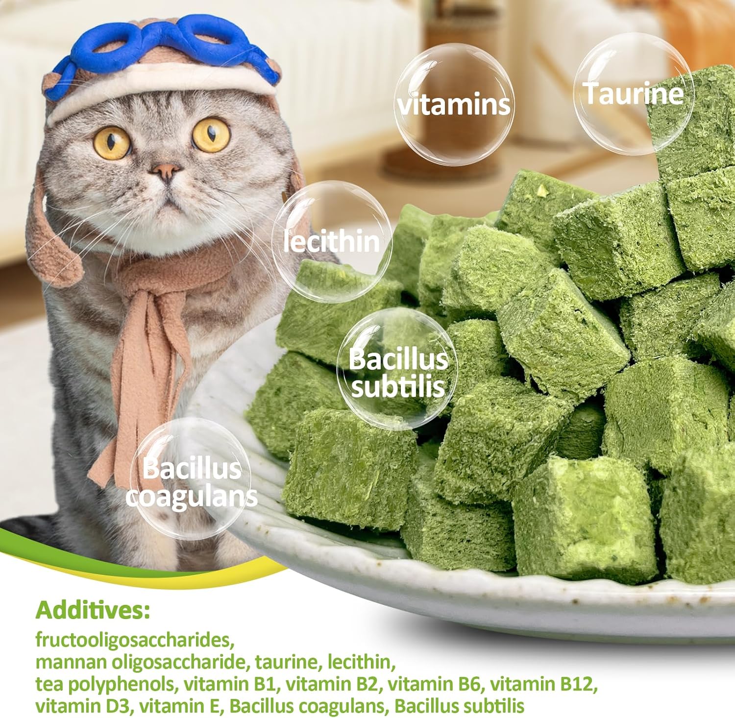 Premium gourmet blend freeze dried cat hairball remedy treat texture detail