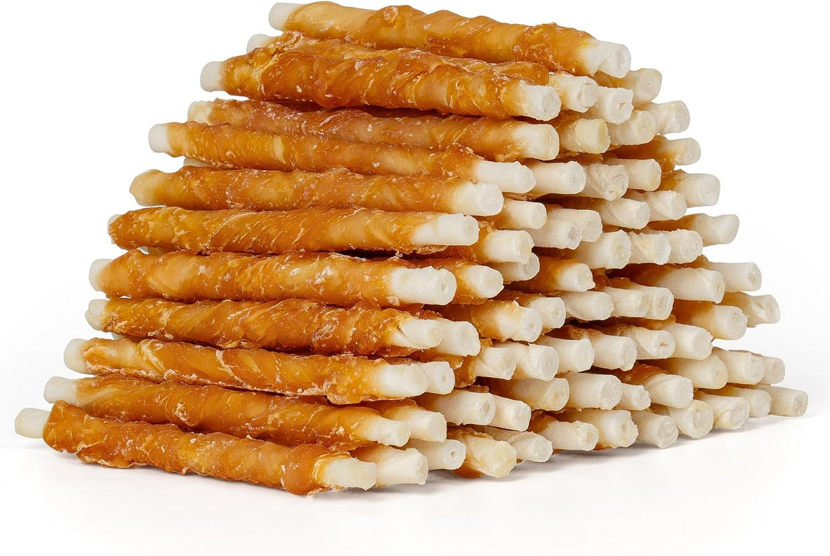 MON2SUN Dog Treats, Rawhide Twist Chicken Hide Sticks, Suitable for Puppy and Small Dogs, 5 Inch (Chicken, 14.11 oz) - Image 13
