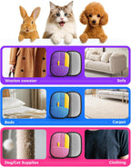 Double sided pet hair remover glove showing breathable mesh and static fabric