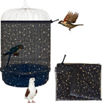 Bird Cage Seed Catcher, 45-90'' Adjustable Bird Cage Cover, Universal Nylon Bird Cage Mesh Net, Bird Cage Skirt Guard Accessories for Parrot Parakeet Macaw Round Square Cage (White) - Image 12