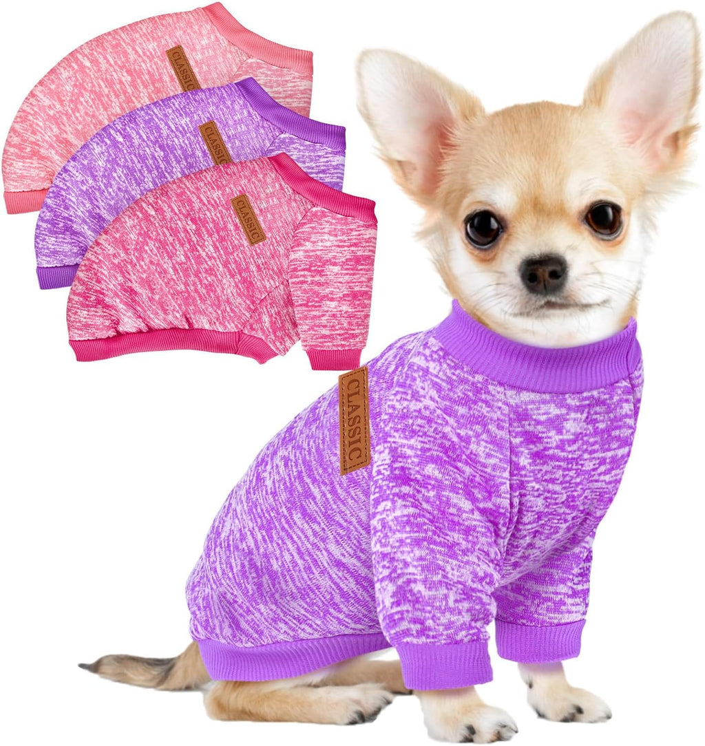 3 Pack Dog Sweaters for Small Dogs Girl Boy Winter Fleece Clothes Warm Soft Dog Sweatshirt Outfit for Dogs Cats Pet Apparel - Image 14