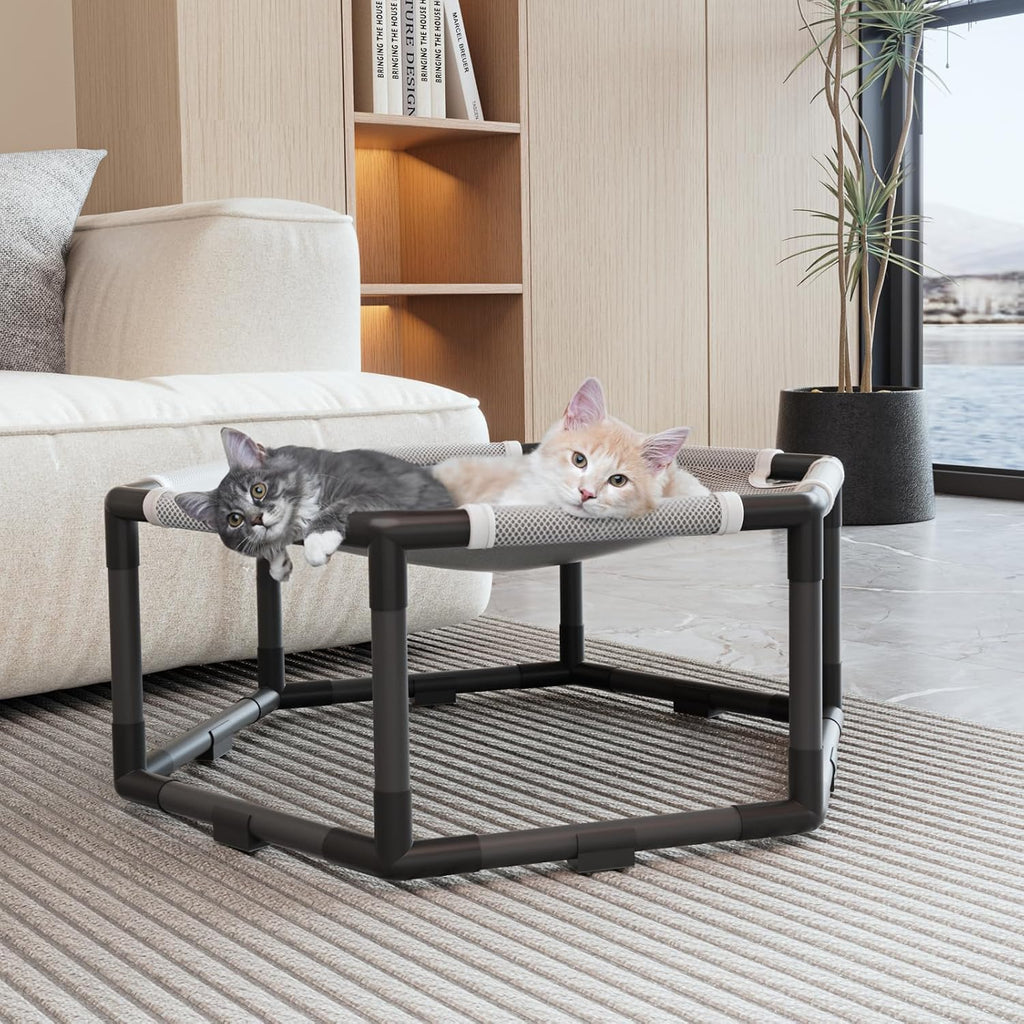 Cat relaxing comfortably on Tresbro elevated swing bed
