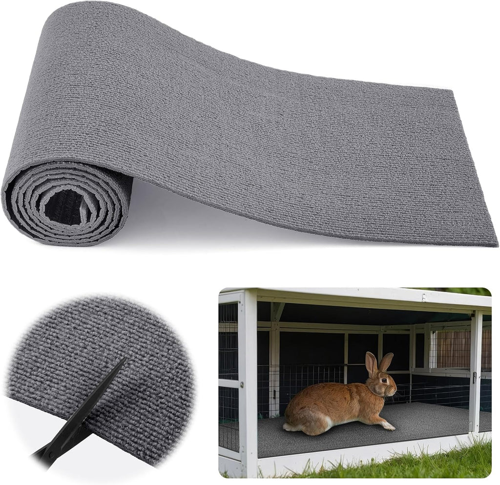 Bunny chewing and scratching mat package dimensions demonstrating length and width.