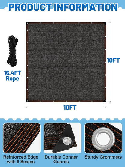Corner guard details on the MEWTOGO dog run canopy cover illustrating the sturdy pull-resistant construction.