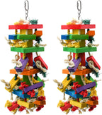 Comparison of RUBY.Q large parrot toy size relative to cage environment.
