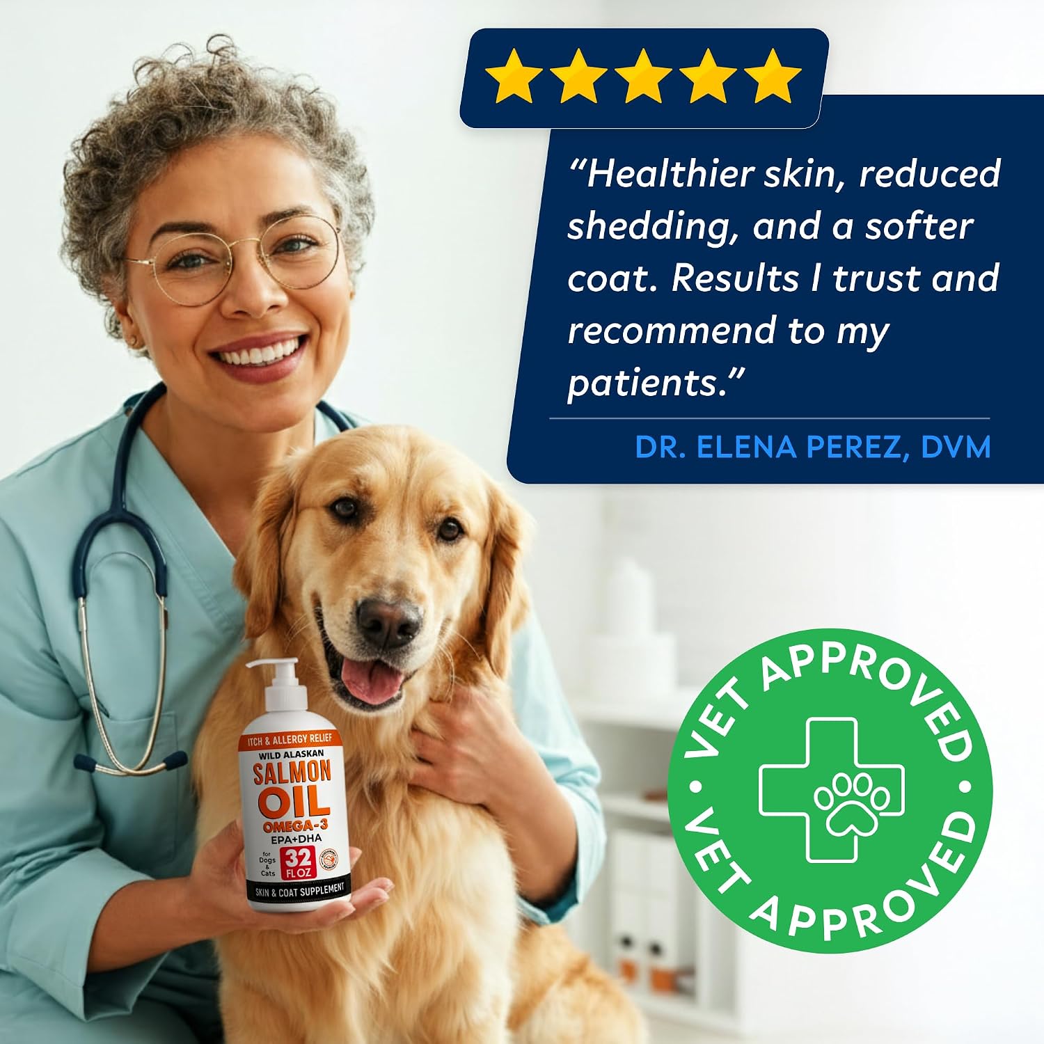 StrellaLab 32 OZ Salmon Oil for Dogs - Omega 3 for Dogs & Cats, Itch & Allergy Relief, Wild Alaskan Salmon Oil for Skin & Coat, Fish Oil Liquid, Shedding Health Support EPA & DHA Fatty Acids - Image 9