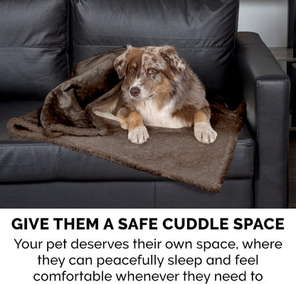 Furhaven Waterproof & Self-Warming Throw Blanket for Dogs & Indoor Cats, Washable & Reflects Body Heat - Soft-Edged Terry & Sherpa Dog Blanket - Espresso, Medium - Image 9
