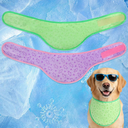 EXPAWLORER Dog Cooling Bandana - 2 Pack Instant Cooling Dog Bandanas, Chill Out Pet Cool Scarf Summer Essentials Ice Neck Cooler Wrap, Prevent Sunstroke for Small Medium Large Dogs, Navy Green L - Image 12