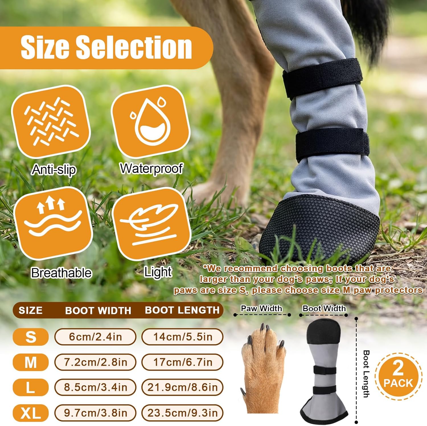 Sunnymove dog boots anti-slip sole texture