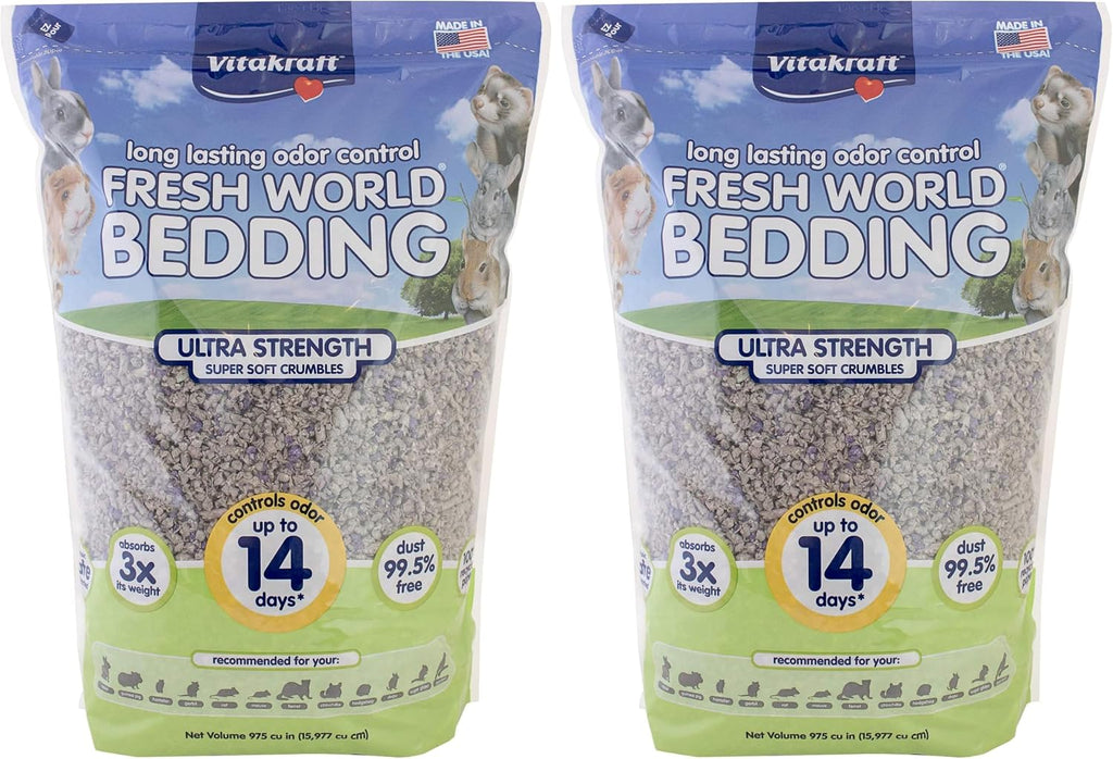 Vitakraft Fresh World Small Animal Bedding - Ultra Strength - Pet Bedding for Litter Boxes and Cages (16 L),Gray, 975 cu in - Image 10
