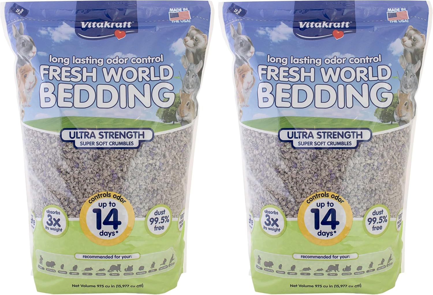 Vitakraft Fresh World Small Animal Bedding - Ultra Strength - Pet Bedding for Litter Boxes and Cages (16 L),Gray, 975 cu in - Image 10