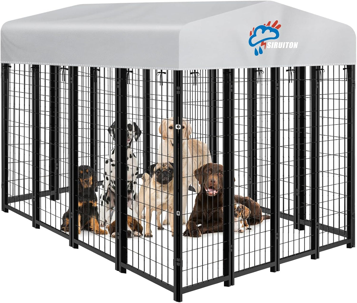 Secure bow tie strap installation on galvanized steel wire pet enclosure