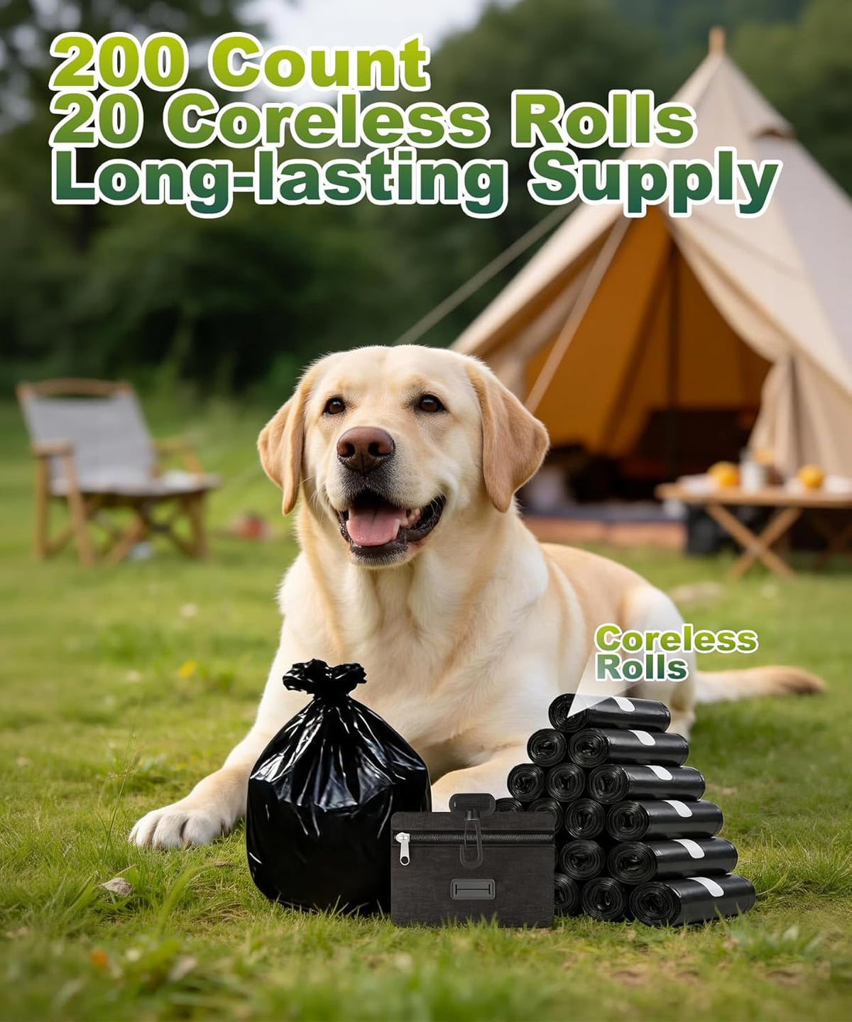 Charmount 200 Count Dog Poop Bags Rolls with Zippered Pouch Dispenser Holder, Extra Thick Leak-Proof Unscented Waste Bags, Coreless Easy Load for Small to Large Dogs - Image 9