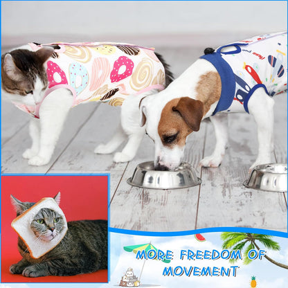Authentic USA imported pet medical apparel designed to prevent abdominal wound licking in female cats