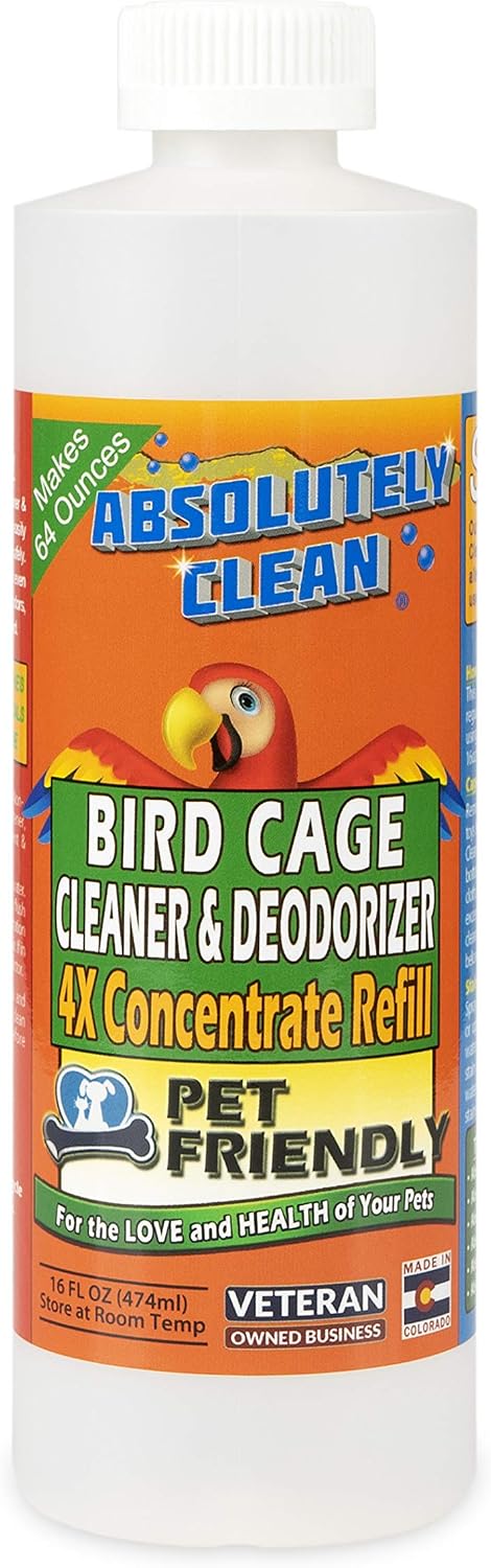 Absolutely Clean Amazing Bird Cage Cleaner and Deodorizer - Just Spray/Wipe - Safely & Easily Removes Bird Messes Quickly and Easily - Made in The US - Fragrance Free (16oz Pack of 1) - Image 11