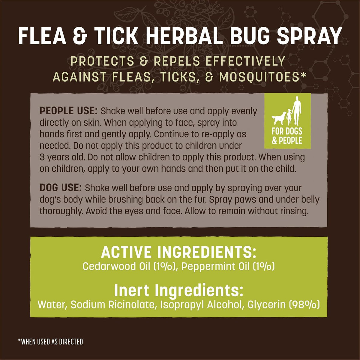 Side profile of 8 fluid ounce Earth Animal bug spray bottle