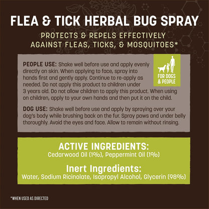 Side profile of 8 fluid ounce Earth Animal bug spray bottle